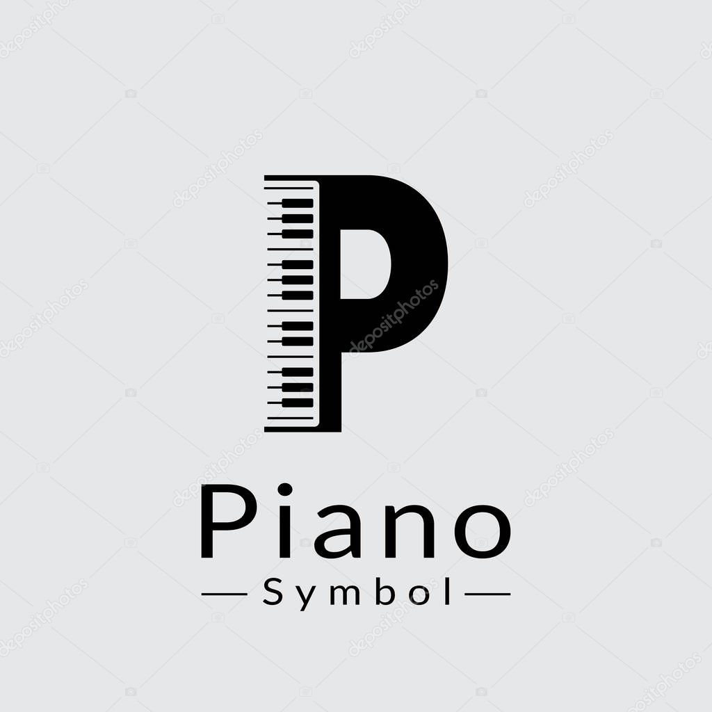 Letter P and Piano Logo Design Inspiration