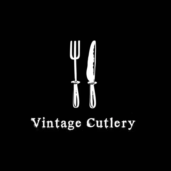 Vintage Cutlery Icono Logo Vector Diseño Inspiración — Vector de stock