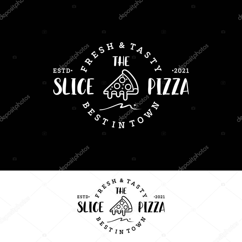 Pizzeria Logo With Simple Pizza Slice Design Inspiration