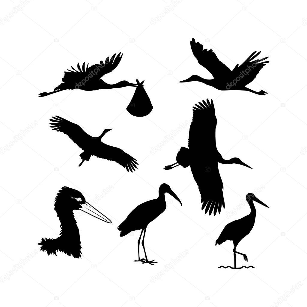 Stork silhouette set design inspiration