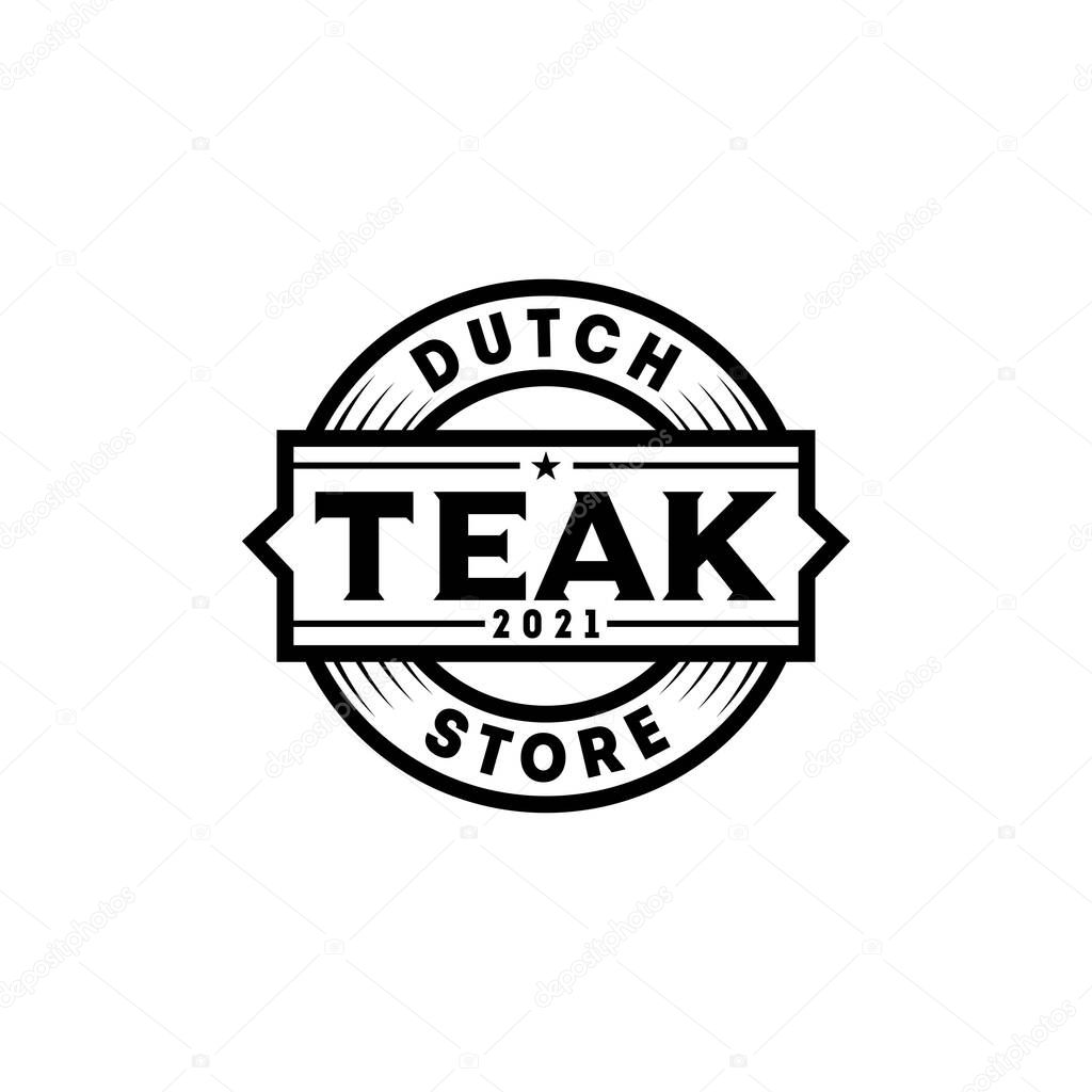 Minimalist Vintage Stamp Label Badge Circular Round Logo design vector