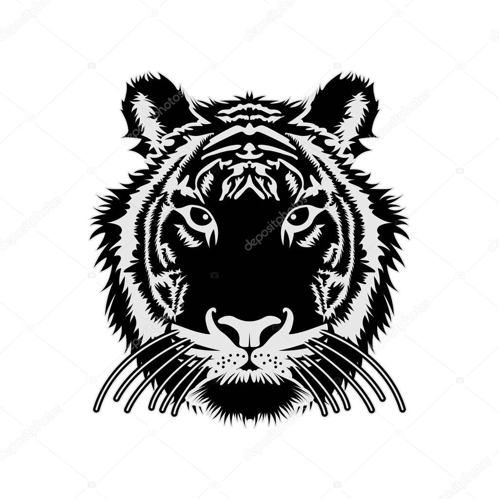 Tiger Face Head Vector Tribal Design Inspiration