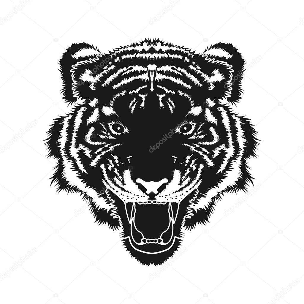 Tiger Face Angry Head Vector Tribal Design Inspiration