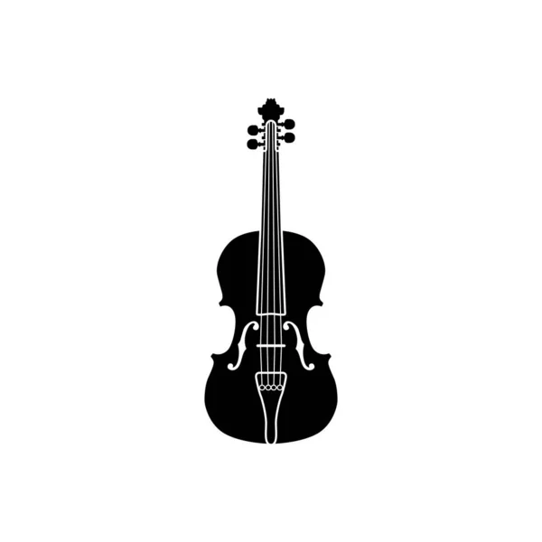 Silhouette Violion Viola Cello Fiddle Contrabass Double Bass — ストックベクタ
