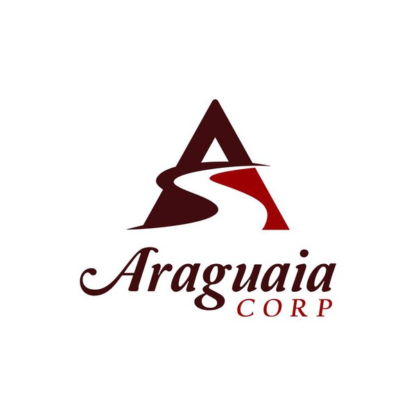 Letter A Winding Road Logo, Creek Logo