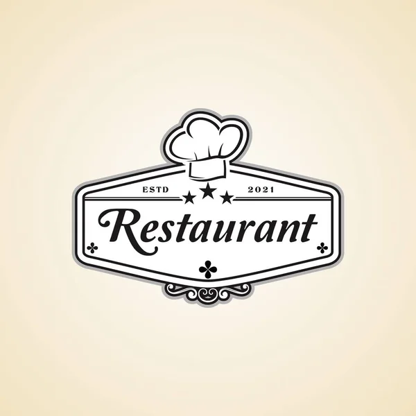 Restaurant Logo Mit Kochmütze — Stockvektor