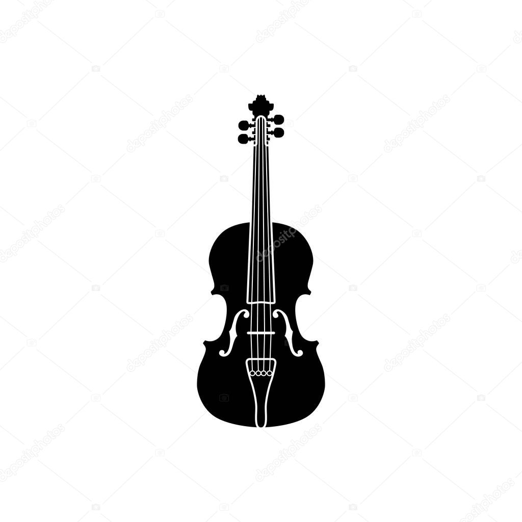 Silhouette of Violin Viola Cello Fiddle Contrabass Double Bass
