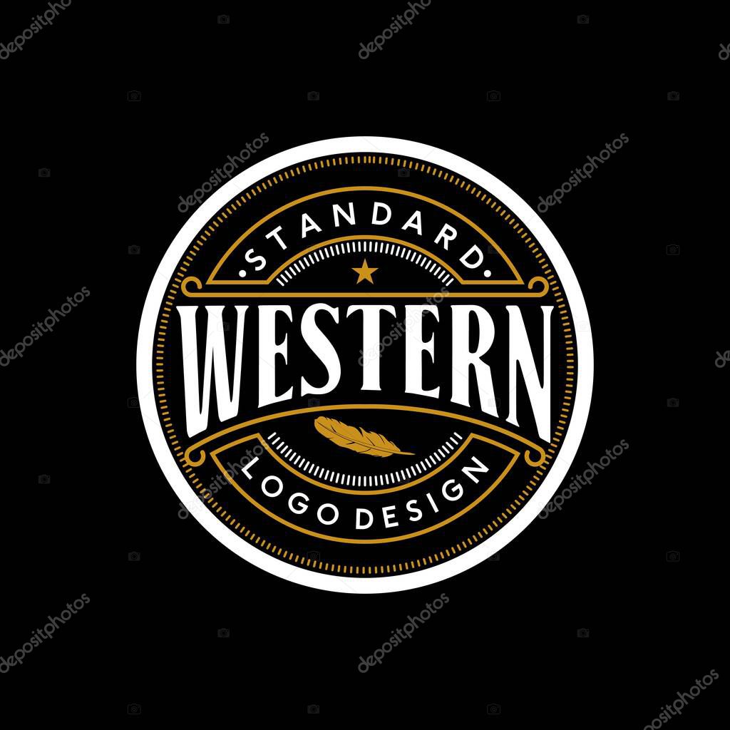 Elegant Vintage Retro Badge Label Emblem Western Logo design inspiration