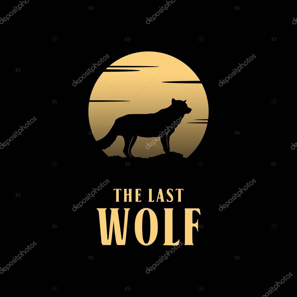 Full Moon Wolf Silhouette Logo