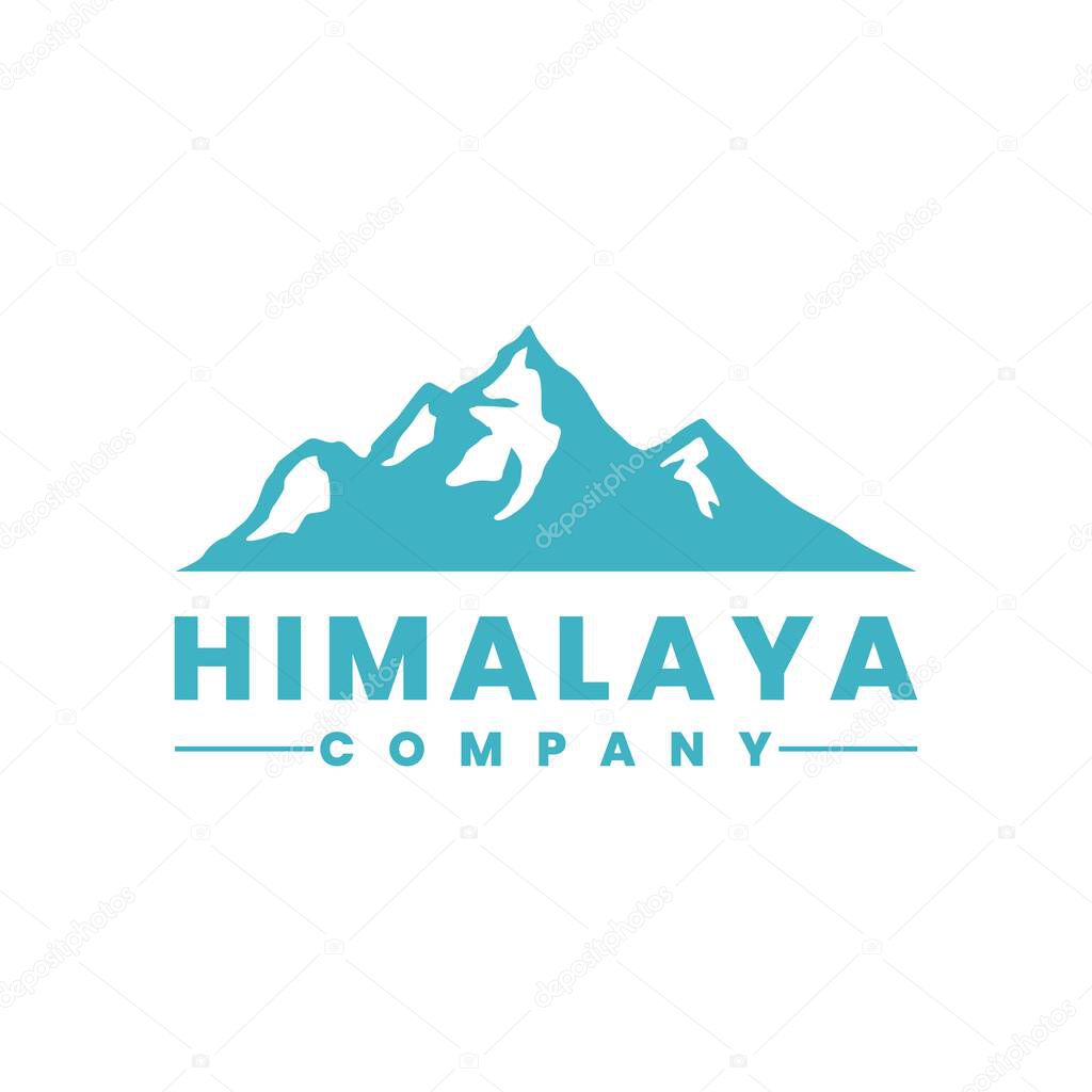 Simple Mountain Landscape Logo, Himalaya Mountains Vector