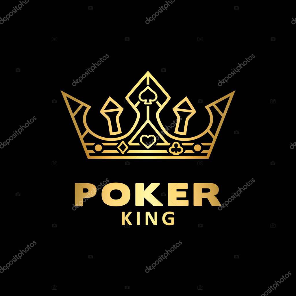 Gold King Crown For Poker Logo with Ace