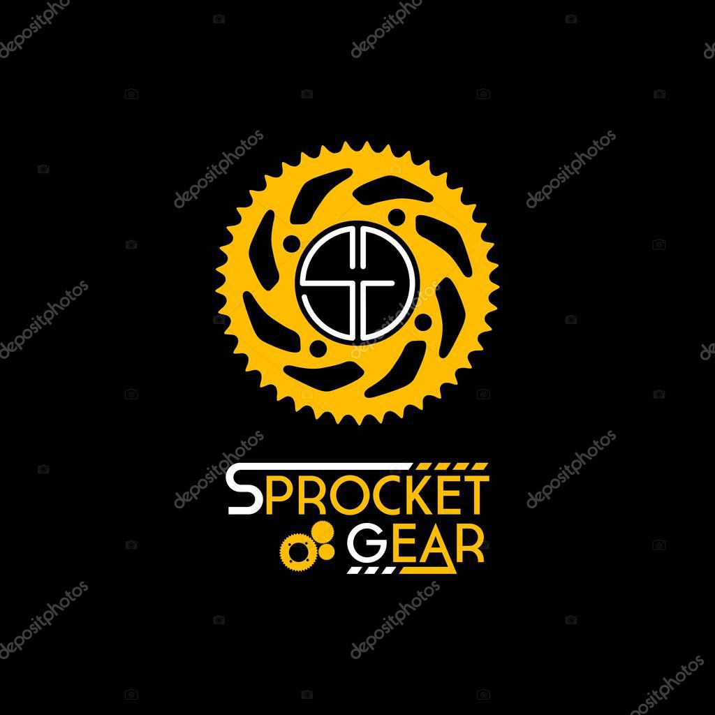 Logo Sprocket Chain Ring Initial Letter S and G For Bike Workshop