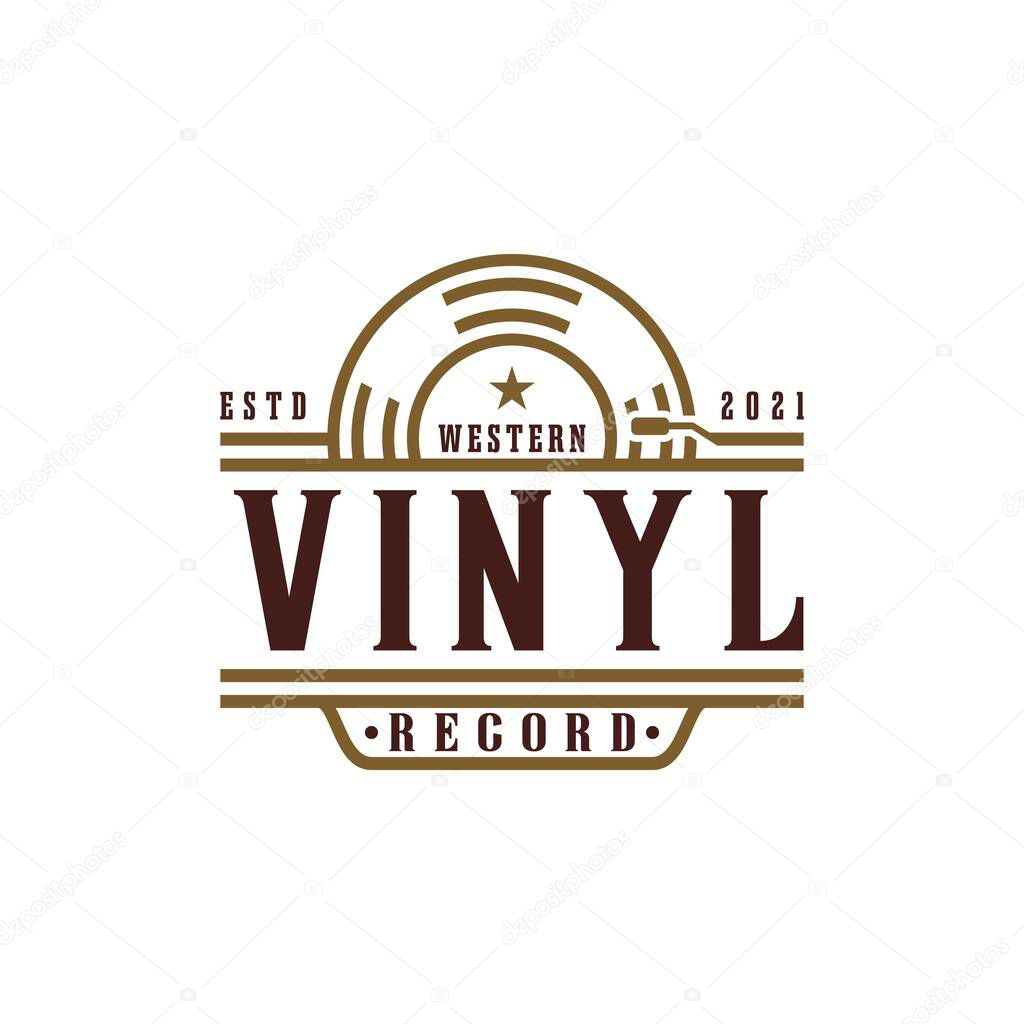 Recording Studio Logo with vinyl records