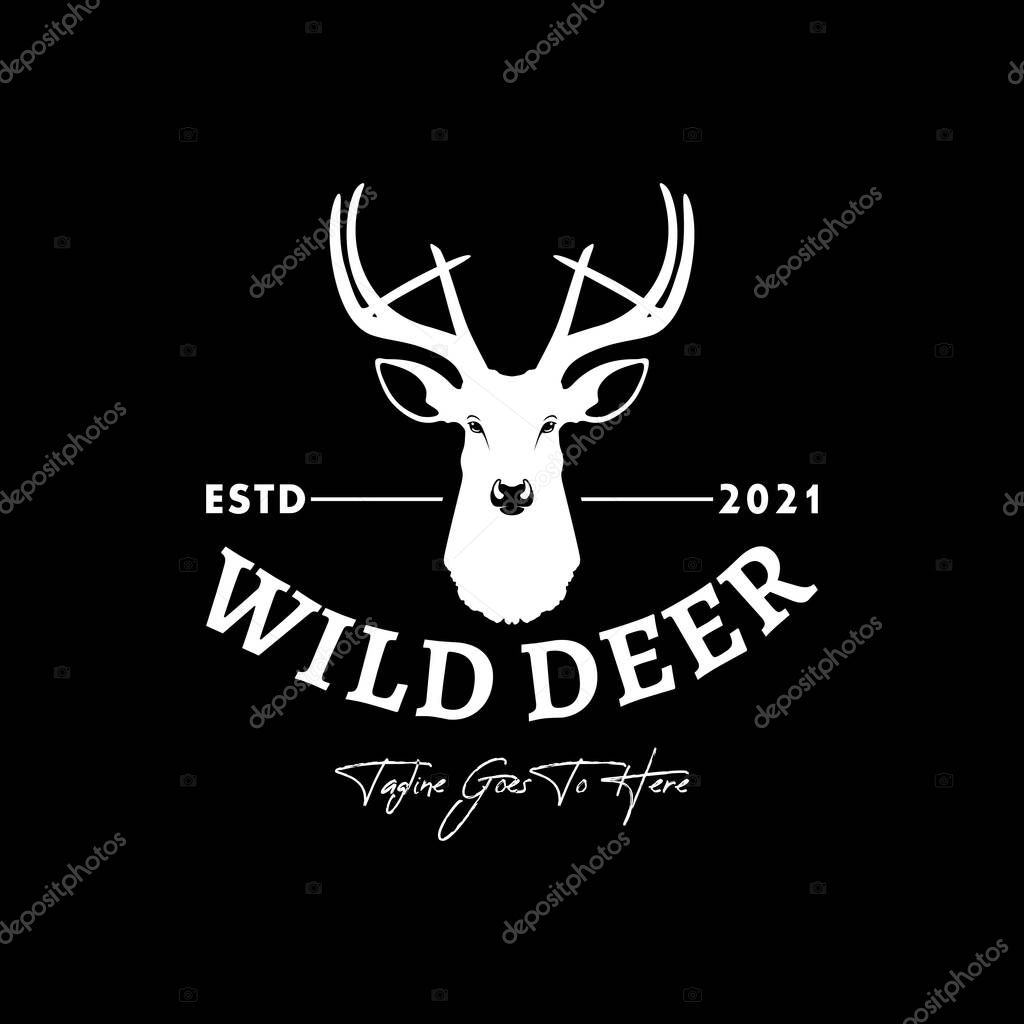 Deer Head Logo For Hunting Club