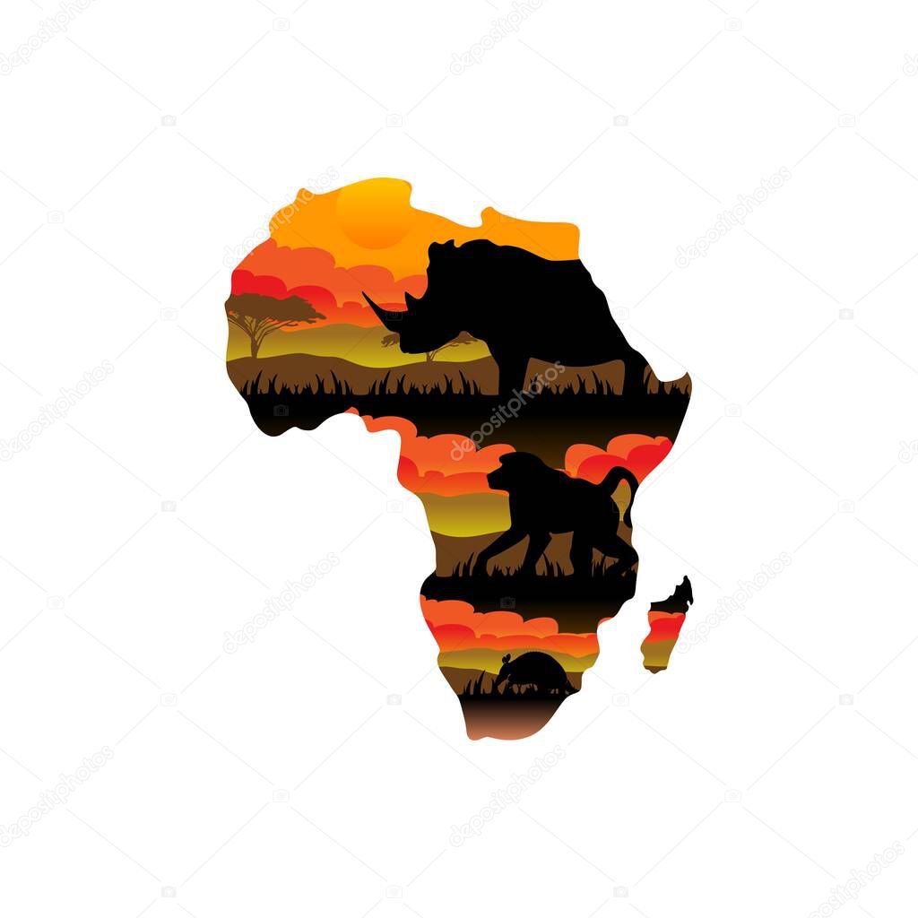 African Mammal Logo Within the African Continent