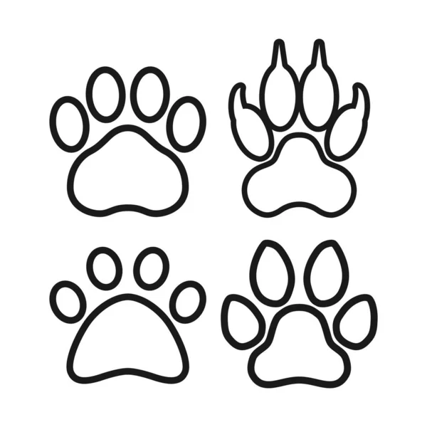 Paw Print Icons Vector — Stock vektor