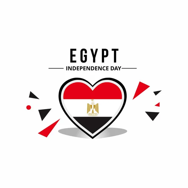 Egipska Flaga Oryginalnym Kolorem Ozdobie Serca — Wektor stockowy