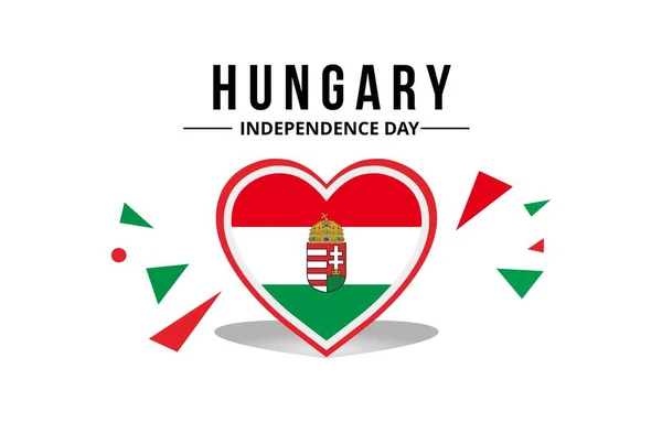 Flaga Węgier Herb Kraju Dzień Niepodległości Węgier — Wektor stockowy