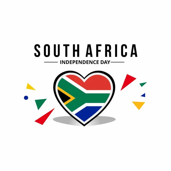 Sydafrika Flagga Med Original Färg Hjärtat Prydnad Vektorgrafik