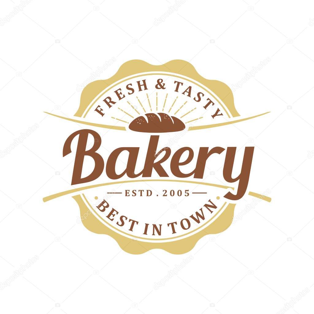Vintage retro bakery logo, can be used for stamp or shop logo