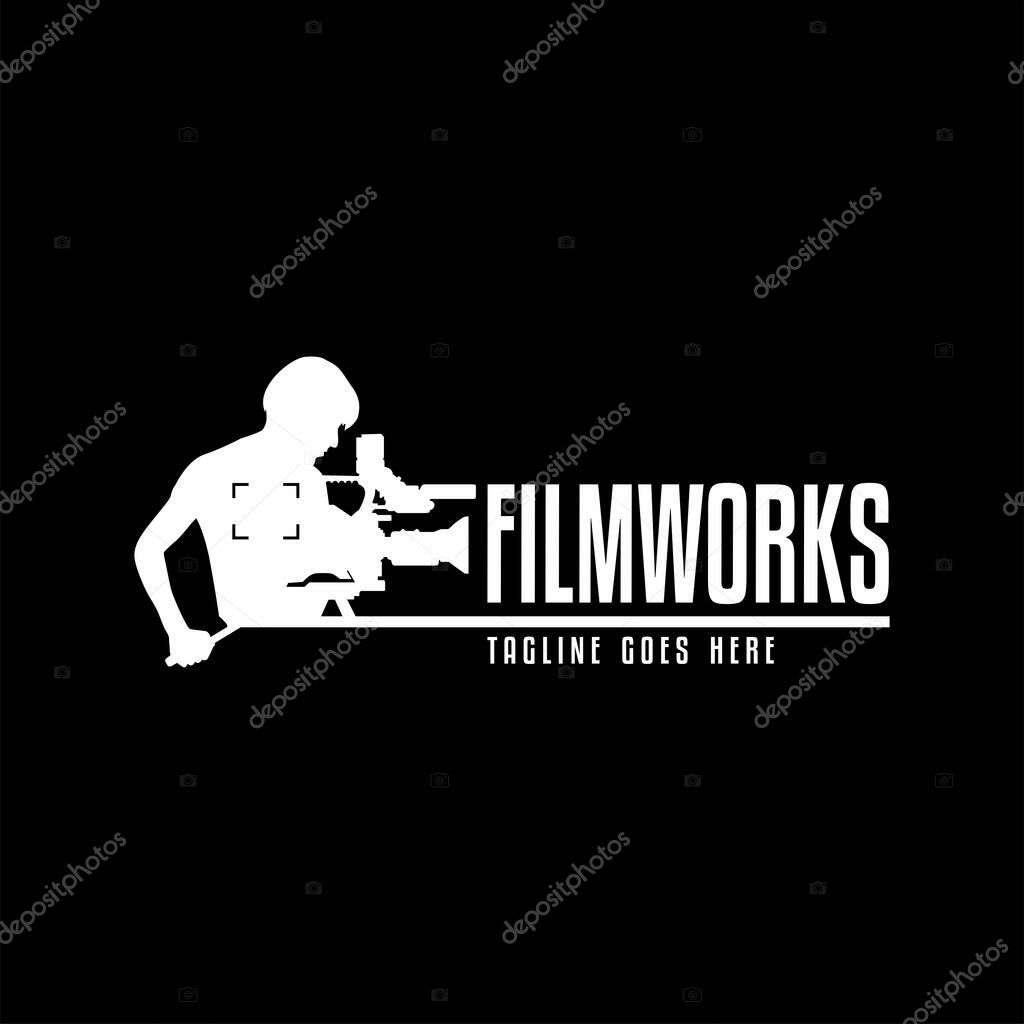 Modern Video Camera Logo Design for cinema film production