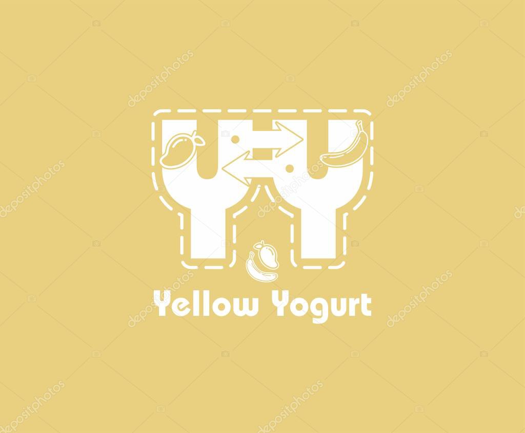 Letter Twin Y with a flat design theme, can be used for juice or yogurt companies or those related to fruit processing