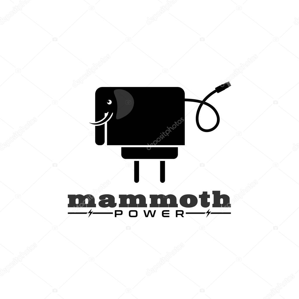 Mobile Charger With Elephant Mammoth Shape Logo For Mobile Charging Company Inspirational Design