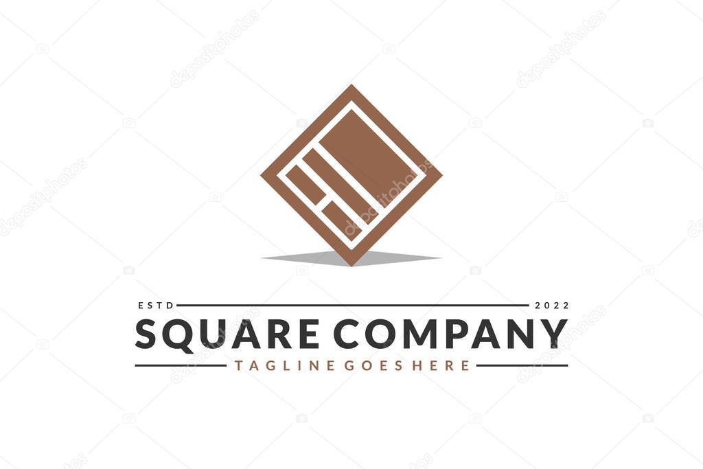 Simple Square Abstract Logo Design For Business Company
