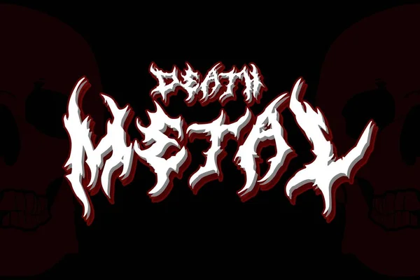 Death Metal Tipografia Paura Orrore Elemento Vettoriale — Vettoriale Stock