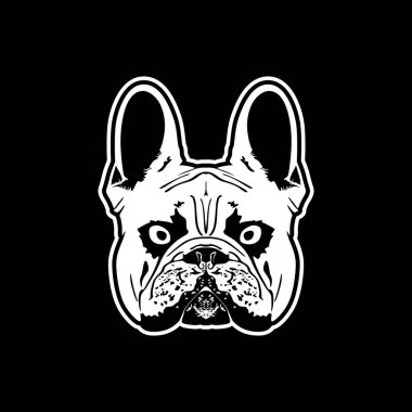 Bulldog Baş Vektör İllüstrasyonu Petshop Logosu, Çıkartma Tasarımı veya Hatıra İğnesi İçin