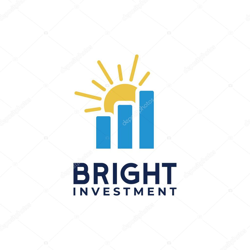 Investment Marketing Diagram With Sun Icon For Investment And Marketing Company Logo