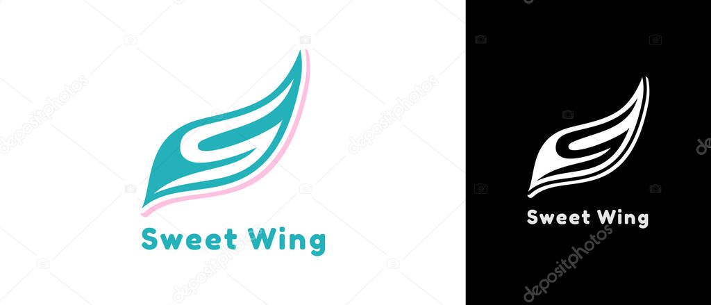Beauty Bird Wings Initial Letter S Logo design