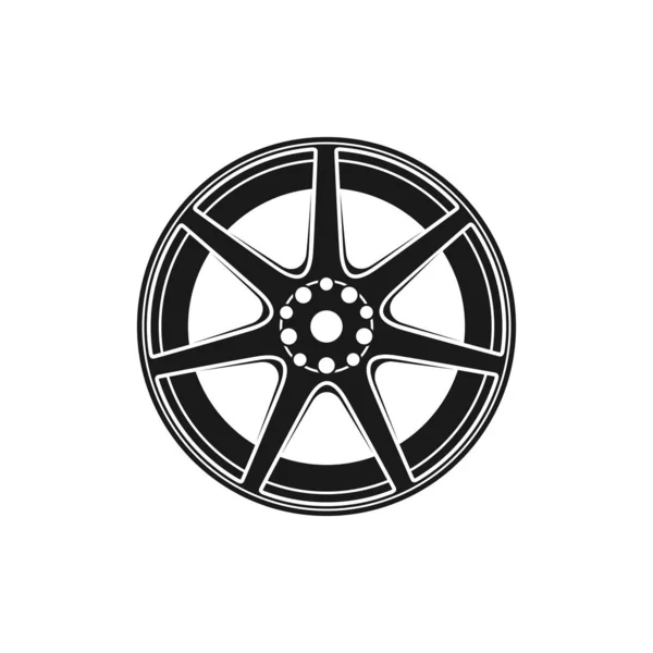 Heptagram Seven Pointed Star Velg Wheel Logo Design Inspiration — Stockvektor