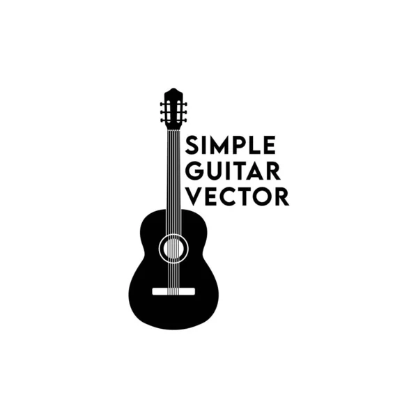 Simple Classic Guitar Vector Design — Vector de stock