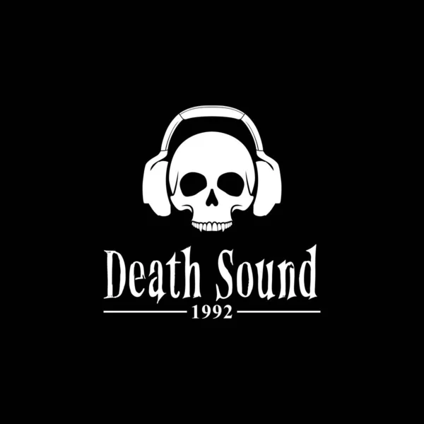 Skull Headphone Earphone Music Logo Design Inspiration — Archivo Imágenes Vectoriales
