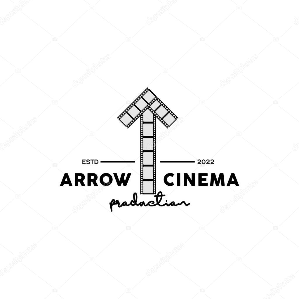 Arrow Film Stripes for Movie Cinema Productions logo design