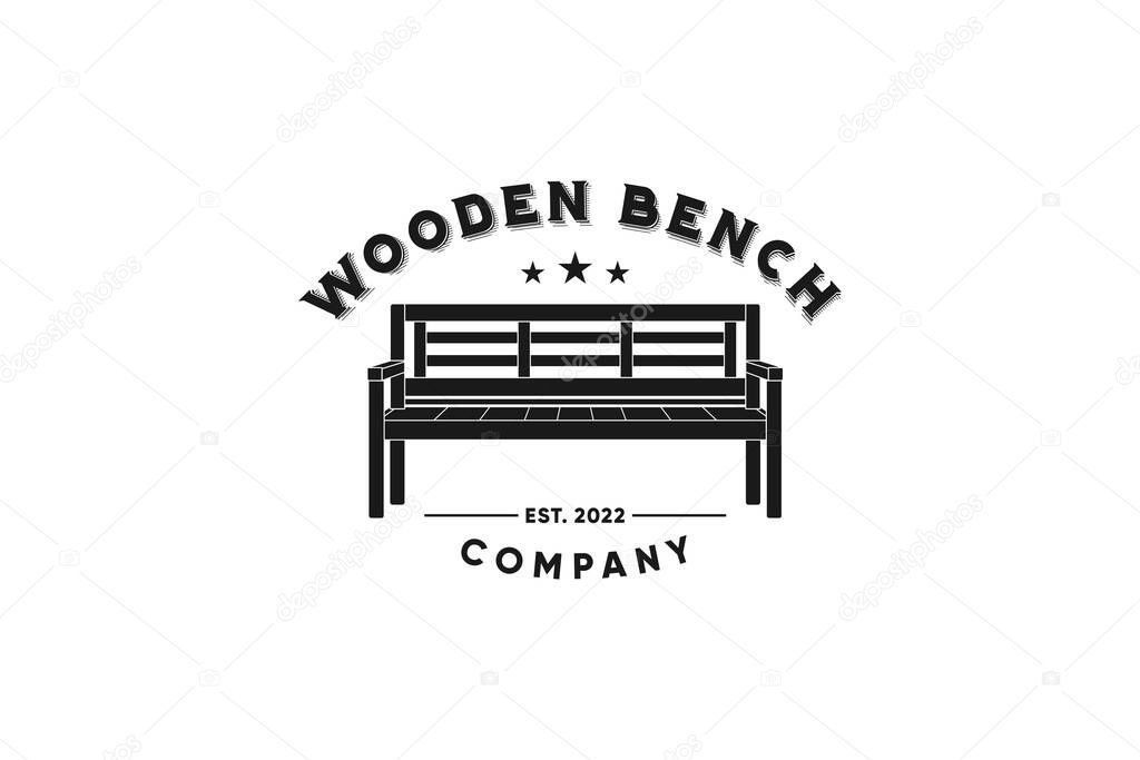 Wooden Bench Seat Stool Logo Illustration Design Inspiration