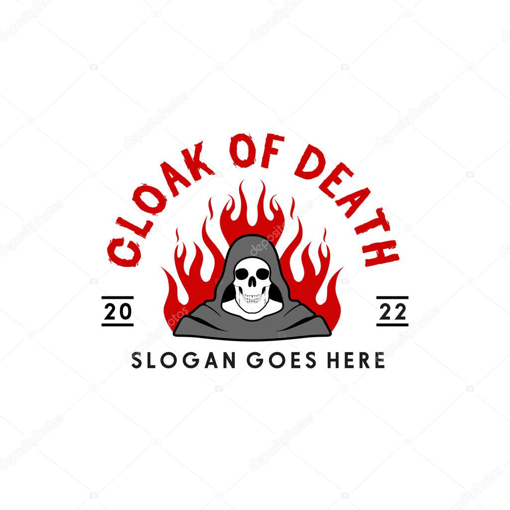 Flame Robe Skull Logo Design