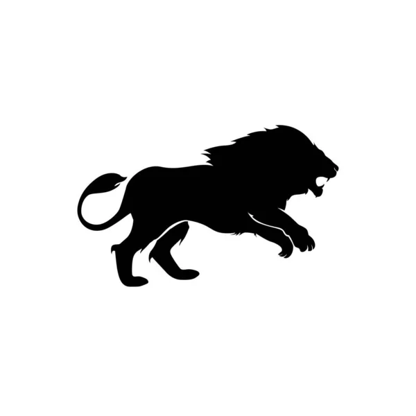 シルエットライオンキングロゴデザインインスピレーション — ストックベクタ