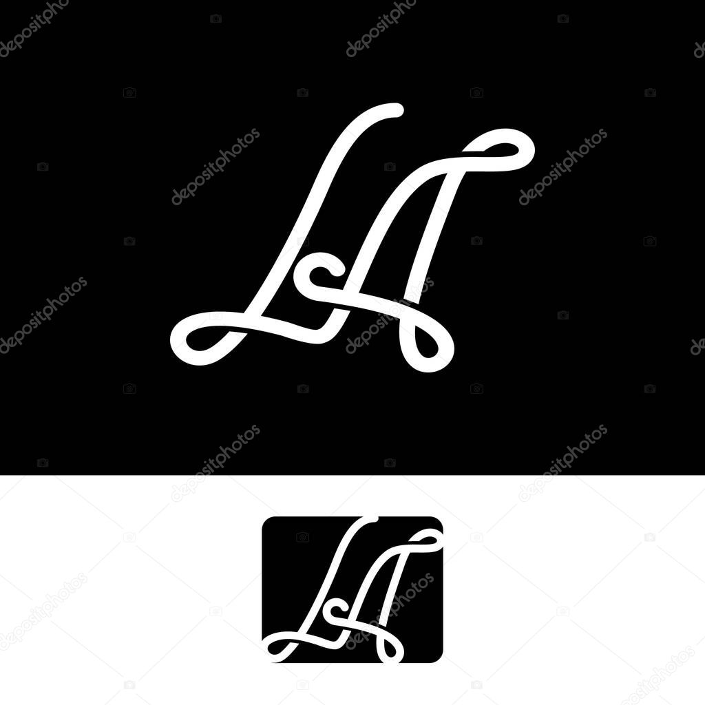 Monogram Initials LA Beauty Lettering logo design inspiration