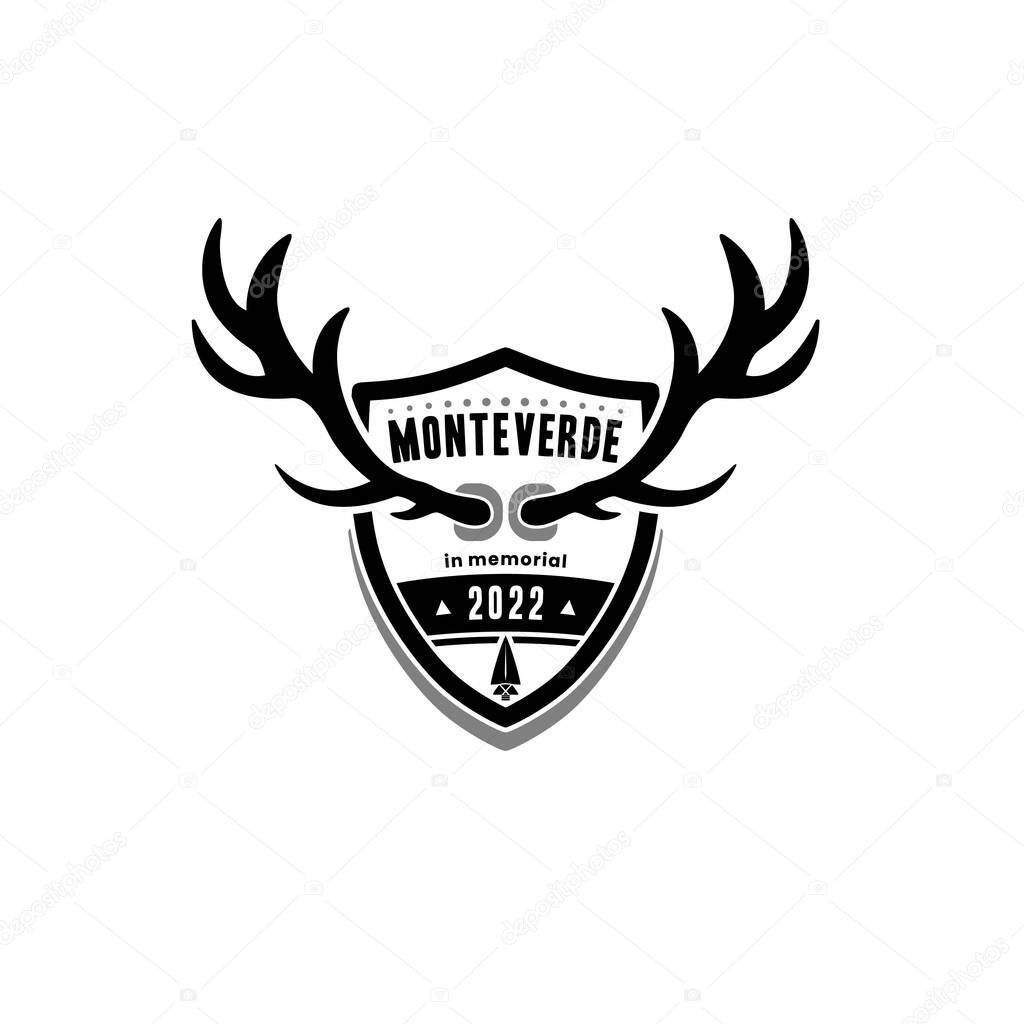 Deer Antler On Shield For Remember the Hunt Adventure Logo