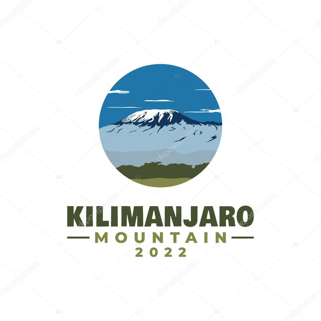 Mount Kilimanjaro Illustration Logo Design Inspiration