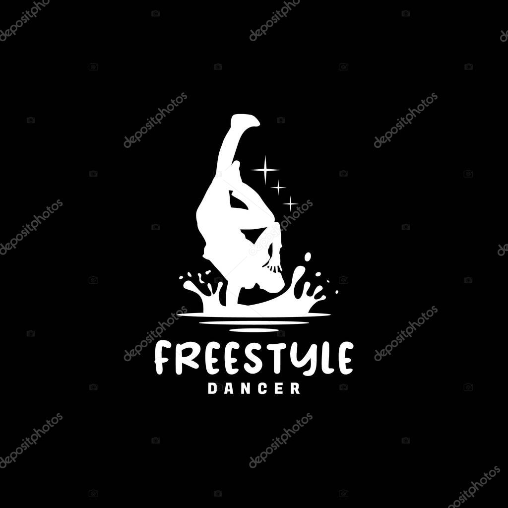 Freestyle breakdance logo with water splash design inspiration