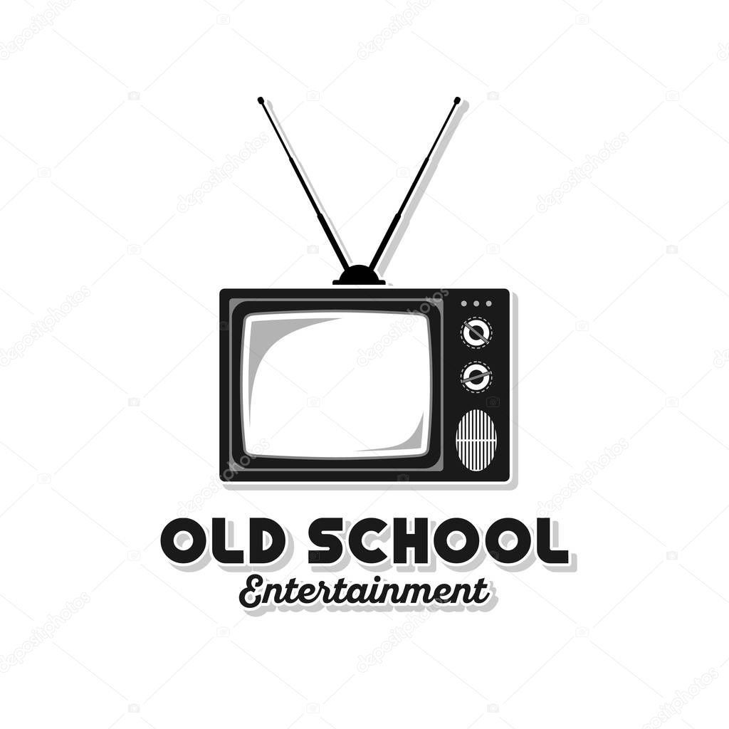 Vintage Retro Analog Television Illustration Vector Design