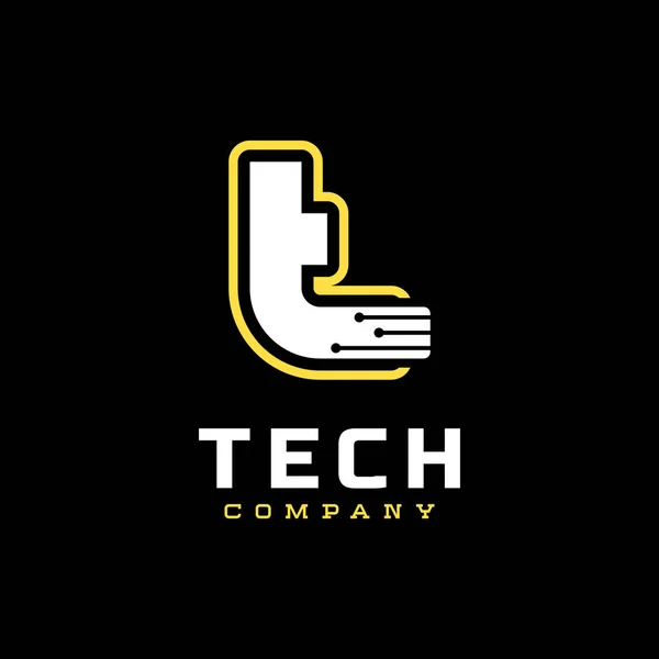 Letter Tech Logo Icon Vector — Vetor de Stock