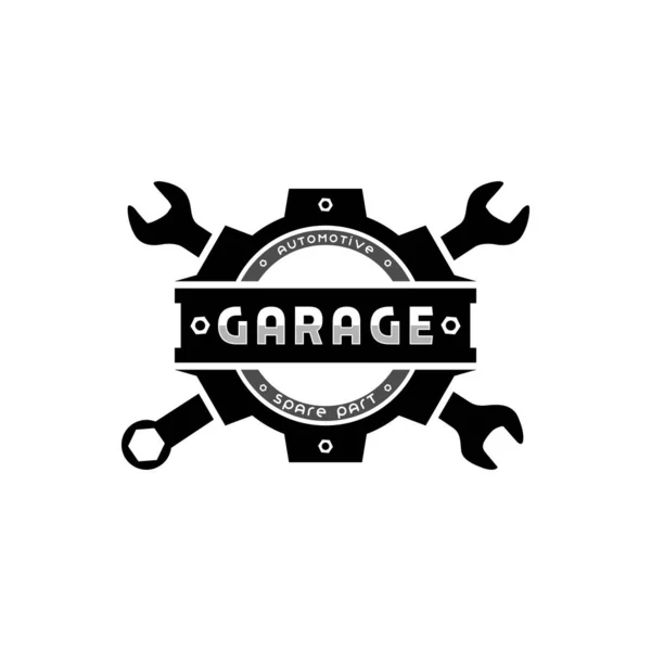 Gear Wrench Workshop Garage Logo Design Inspiration — Vector de stock