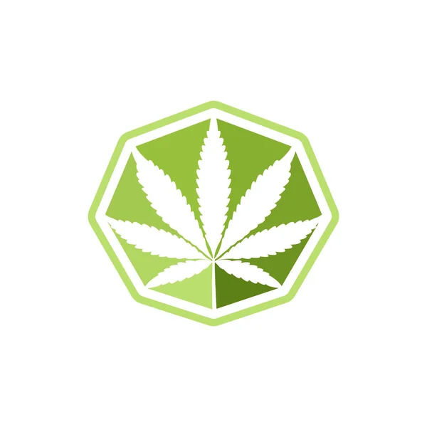 Κάνναβη Pot Leaf Σχεδιασμός Λογότυπου Hemp Label — Διανυσματικό Αρχείο