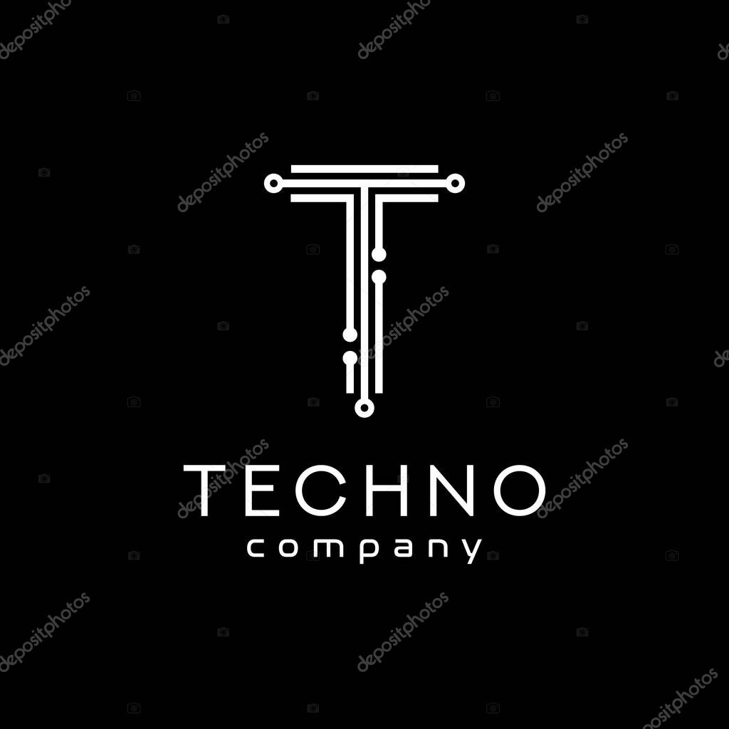 Letter T Tech Logo, For modern technology companies