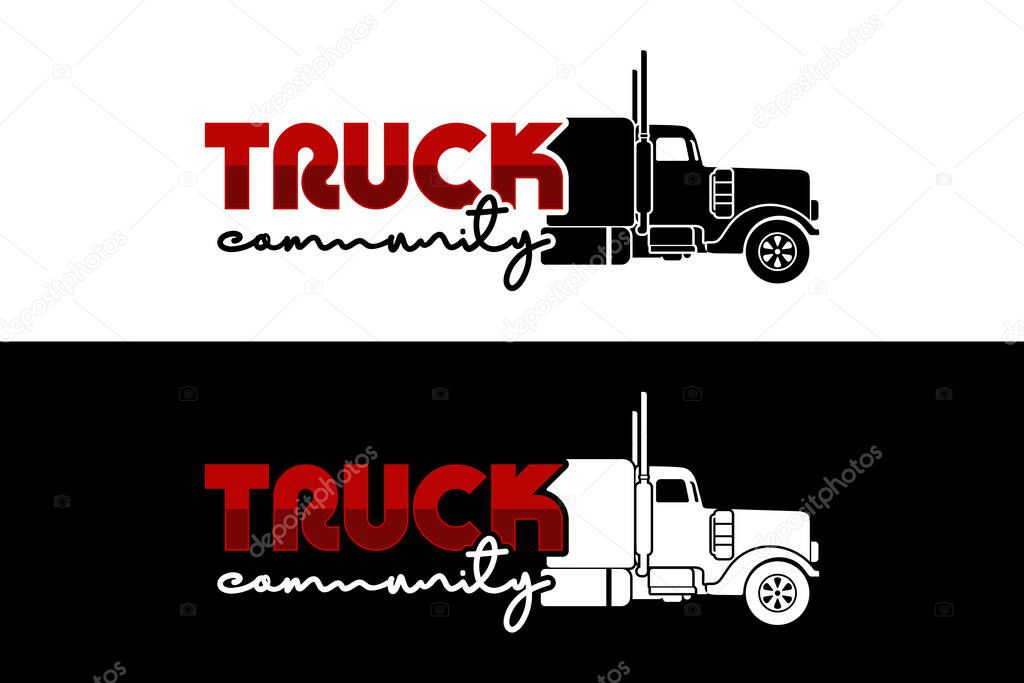 Truck Typography With Truck Head Lory Logo Design Inspiration