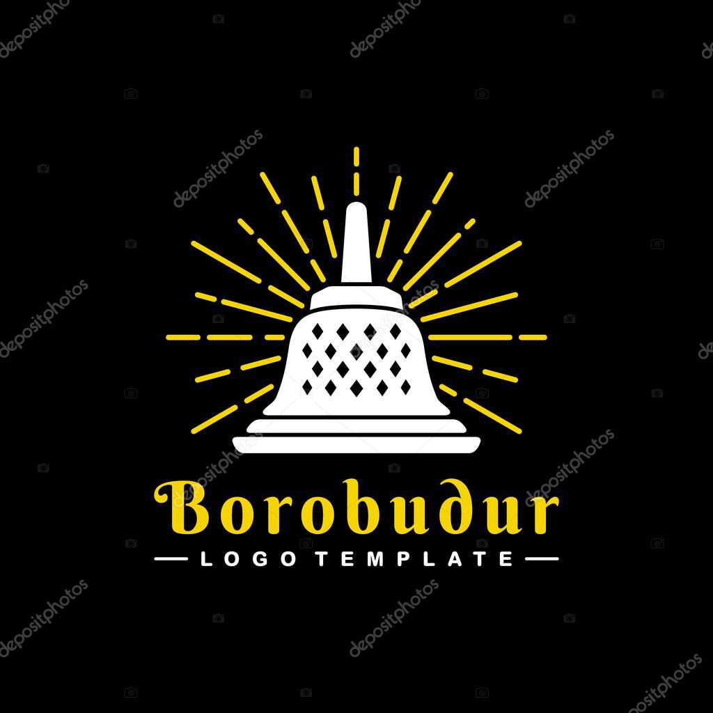 Simple Hindu Temple Stupa Logo Design Vector